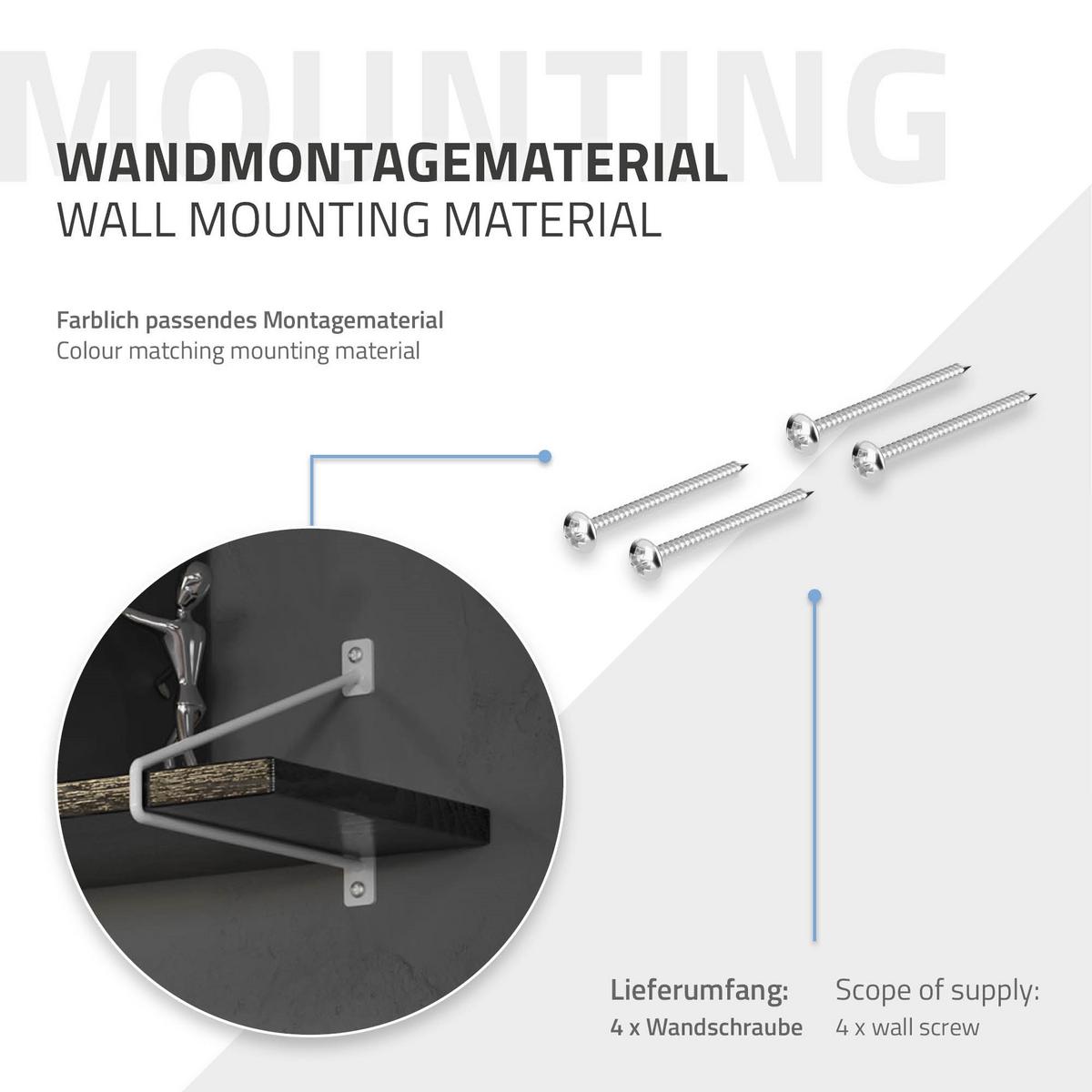 REGALHALTERUNG 2er Set 265mm Weiss - Weiß, Metall (2.3/18/26.5cm) - ML-DESIGN