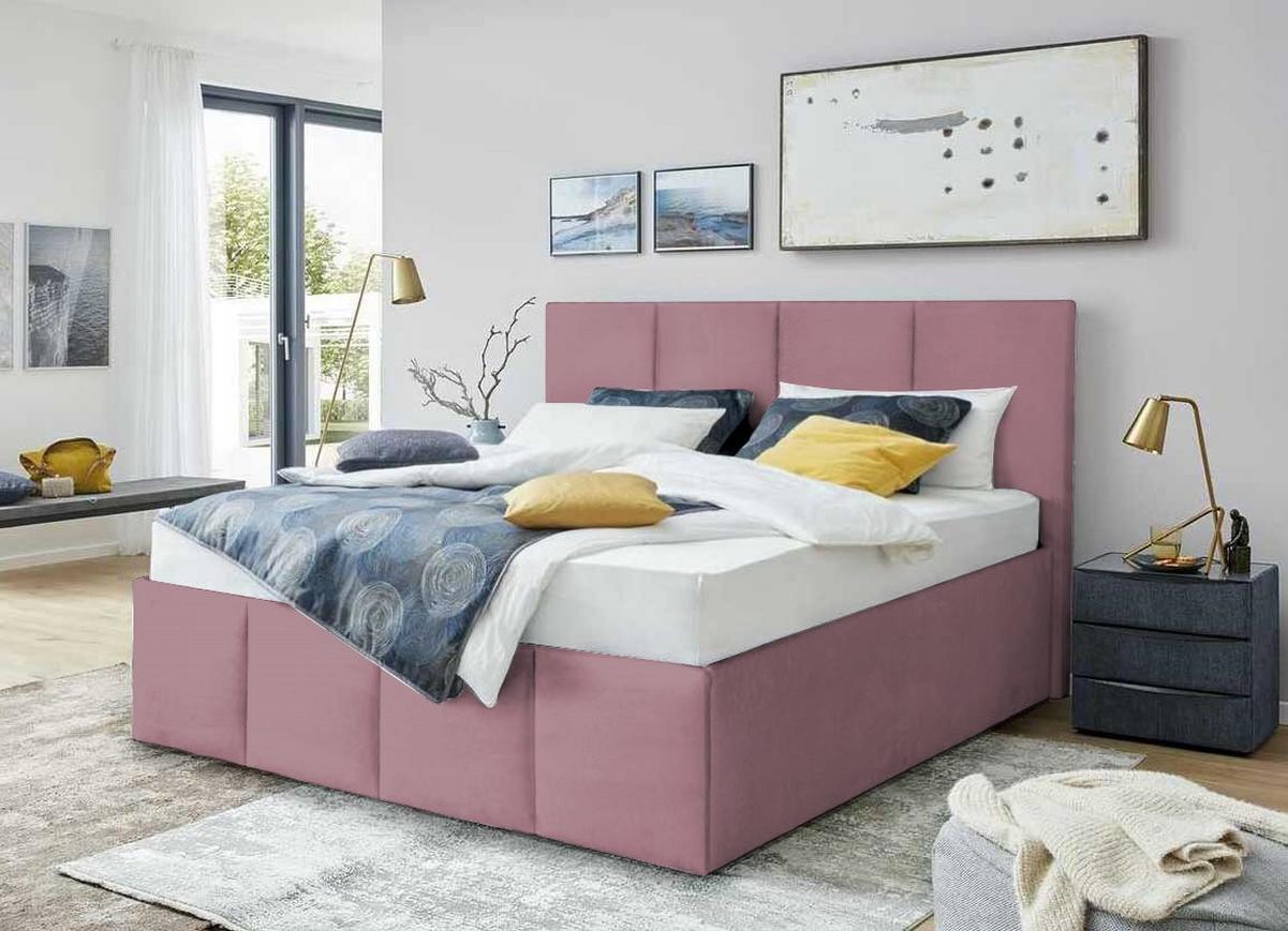 POLSTERBETT Dalas Rose 120 x 200 x 40 cm Stauraum Mit hochwertiger Matratze H3 (bis 120 kg) und Lattenrost - Rosa, Holz (120/200cm) - Halmon Schlafkomfort Betten 