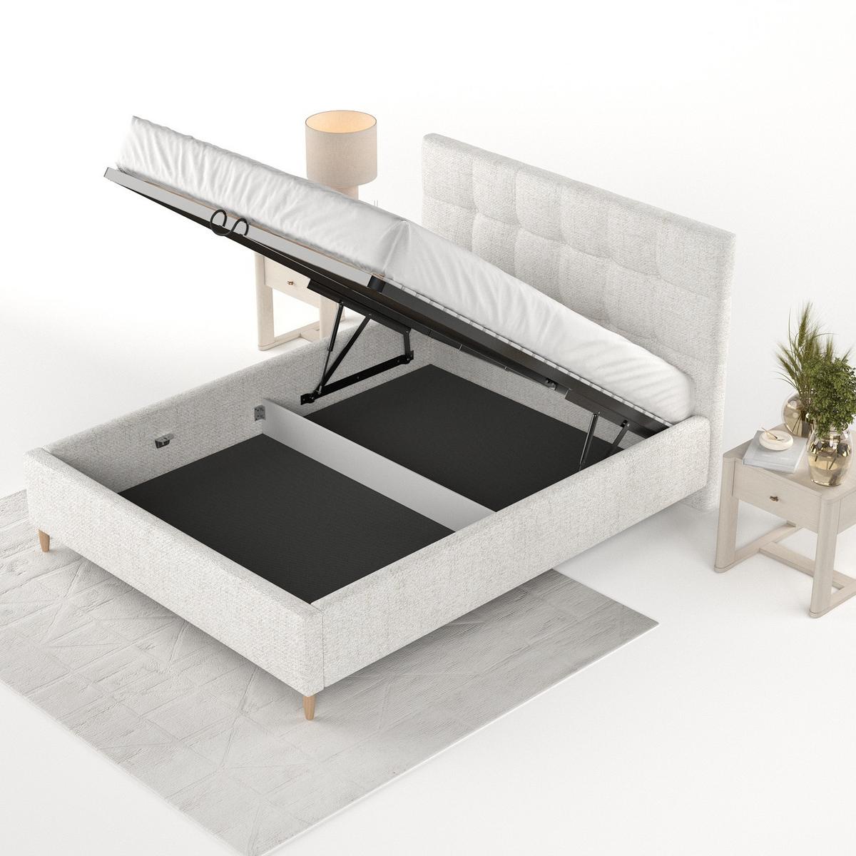 POLSTERBETT Cora 120/200 cm Creme im Neve Stoff - Creme/Naturfarben, Holz/Holzwerkstoff (120/200cm) - AltaBeds