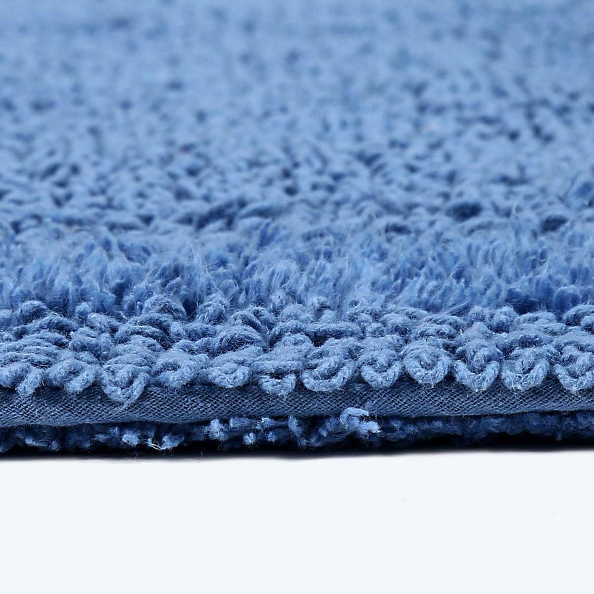 BADEMATTE 50/80 cm, 100% Baumwolle, wendbar - Blau, Textil (50/80cm) - Homescapes