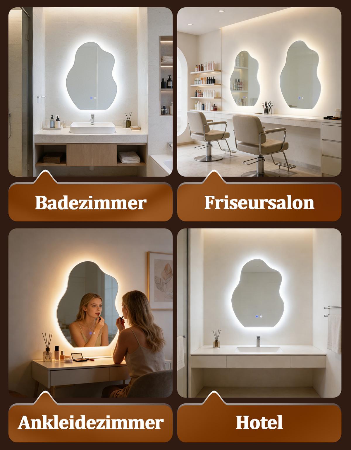 BADSPIEGEL mit Beleuchtung Jeryn 3.4/60/80 cm - Weiß, Glas (60/80/3.4cm) - ZMH