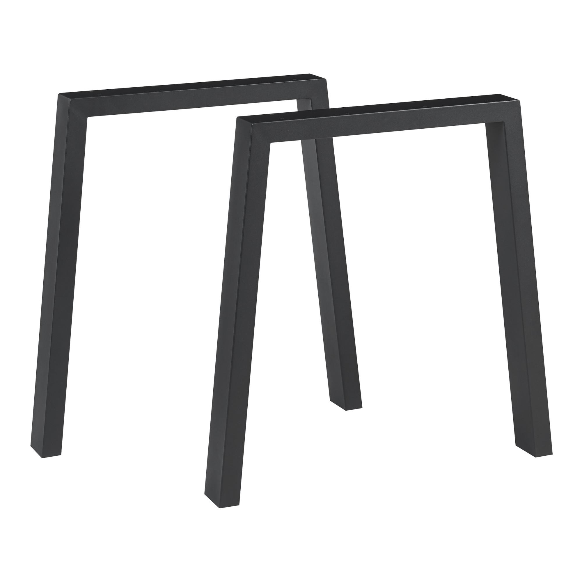 TISCHGESTELL-SET 2 TLG. Kraftisried - Schwarz, Metall (70/72/8cm) - [en.casa]