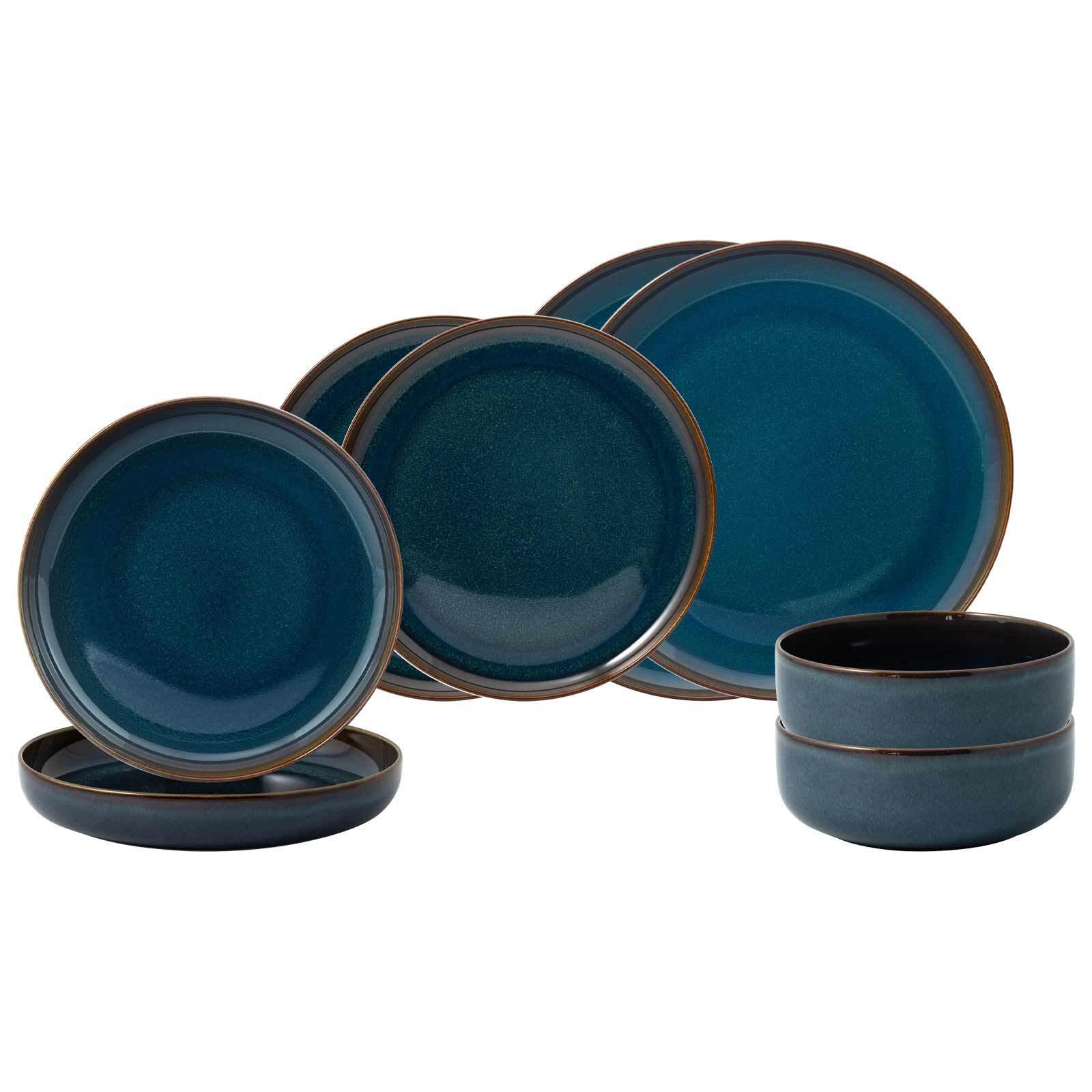 EINSTEIGER-SET Crafted Denim 8-tlg. - Blau, Keramik (2/2/2cm) - like.Villeroy & Boch