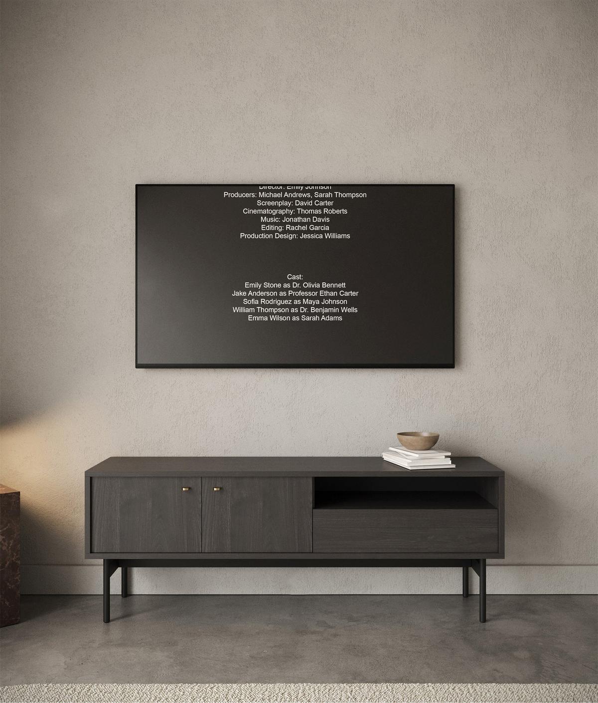 TV-LOWBOARD Olar II ESCHE PORTLAND SCHWARZ 154 CM - Goldfarben/Schwarz, Holzwerkstoff/Metall (154/56.6/38cm) - Selsey