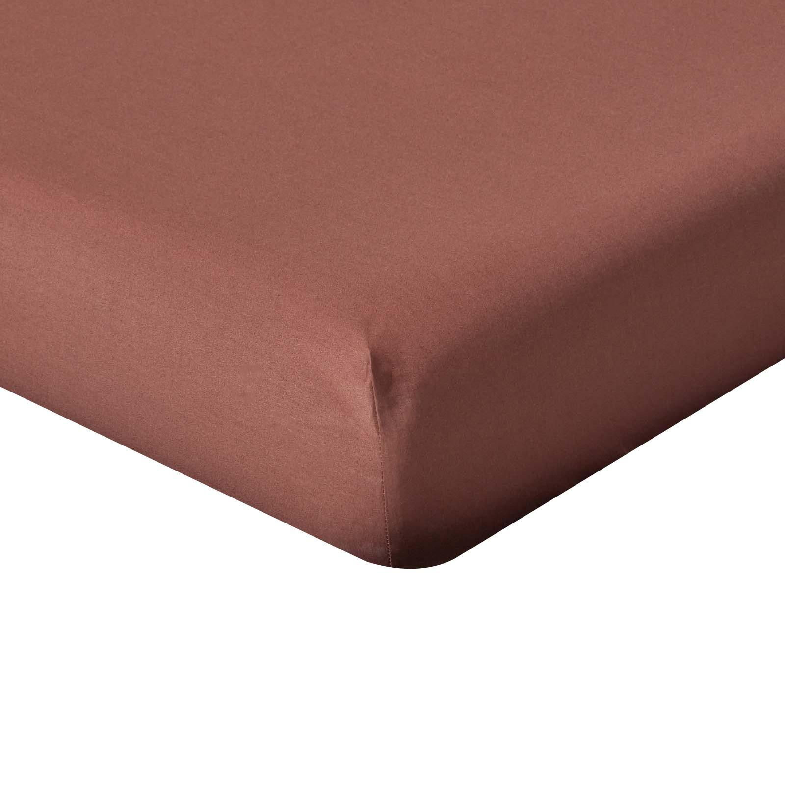 PERKAL-SPANNBETTLAKEN, Ägyptische Baumwolle, Fadendichte 200 - Braun, Textil (140/200cm) - Homescapes