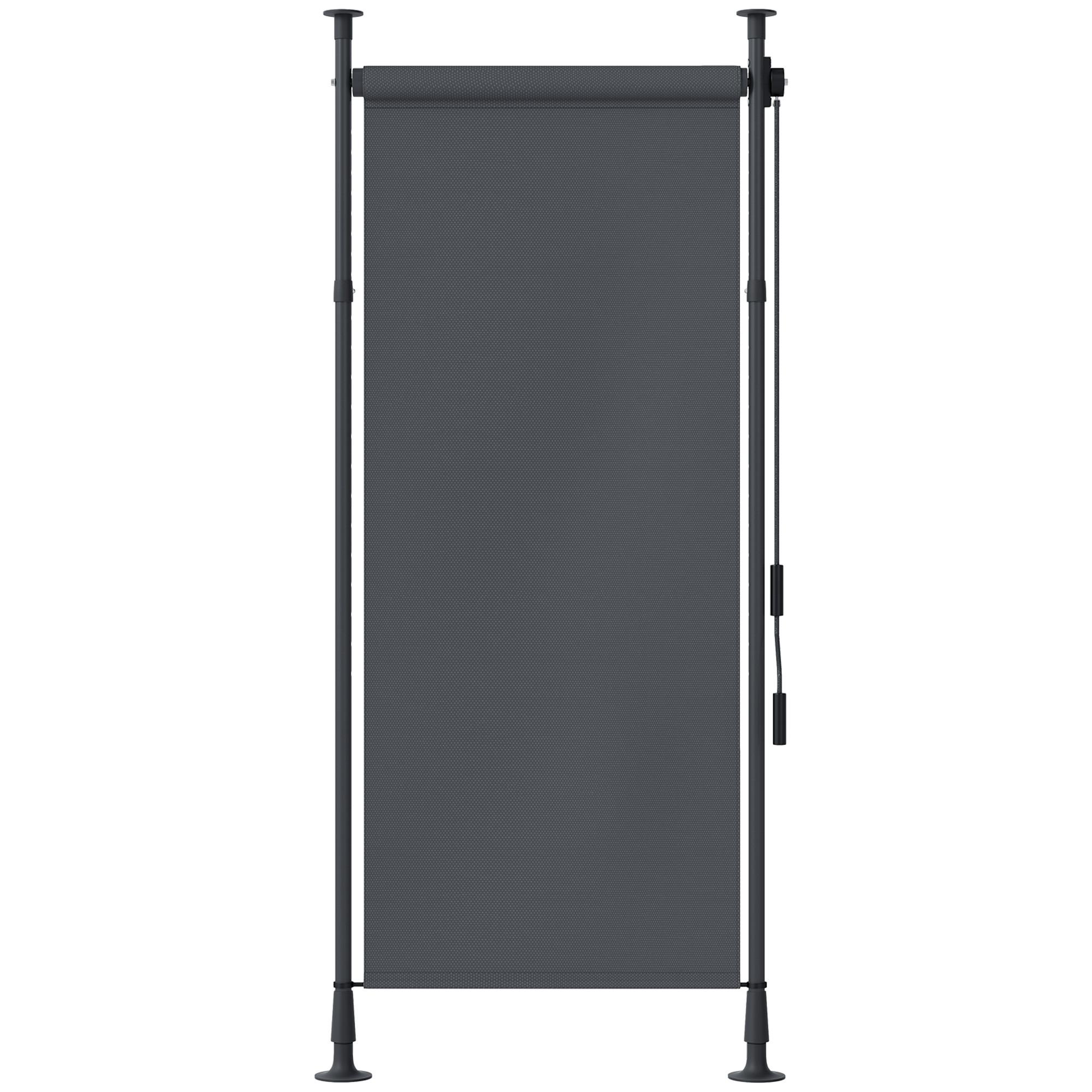 SENKRECHTMARKISE, Polyester, Dunkelgrau - Dunkelgrau, Metall (2.8/310/120cm) - Outsunny