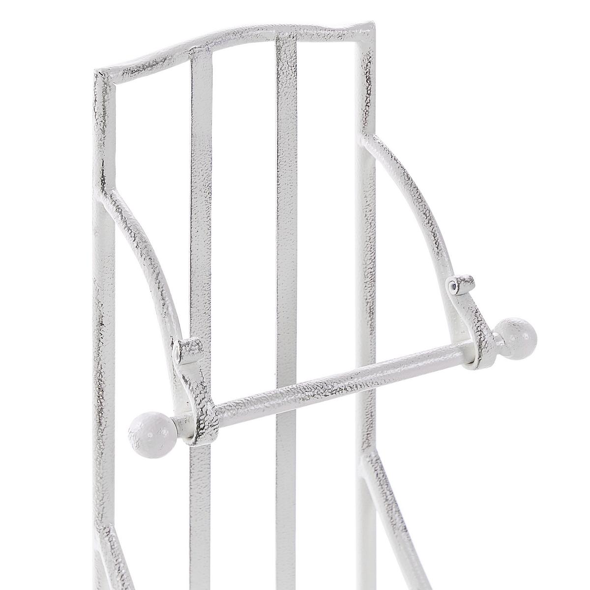 TOILETTENPAPIERSTÄNDER Metall Antik Optik weiß Brisa - Weiß, Metall (18/68/15cm) - Beliani