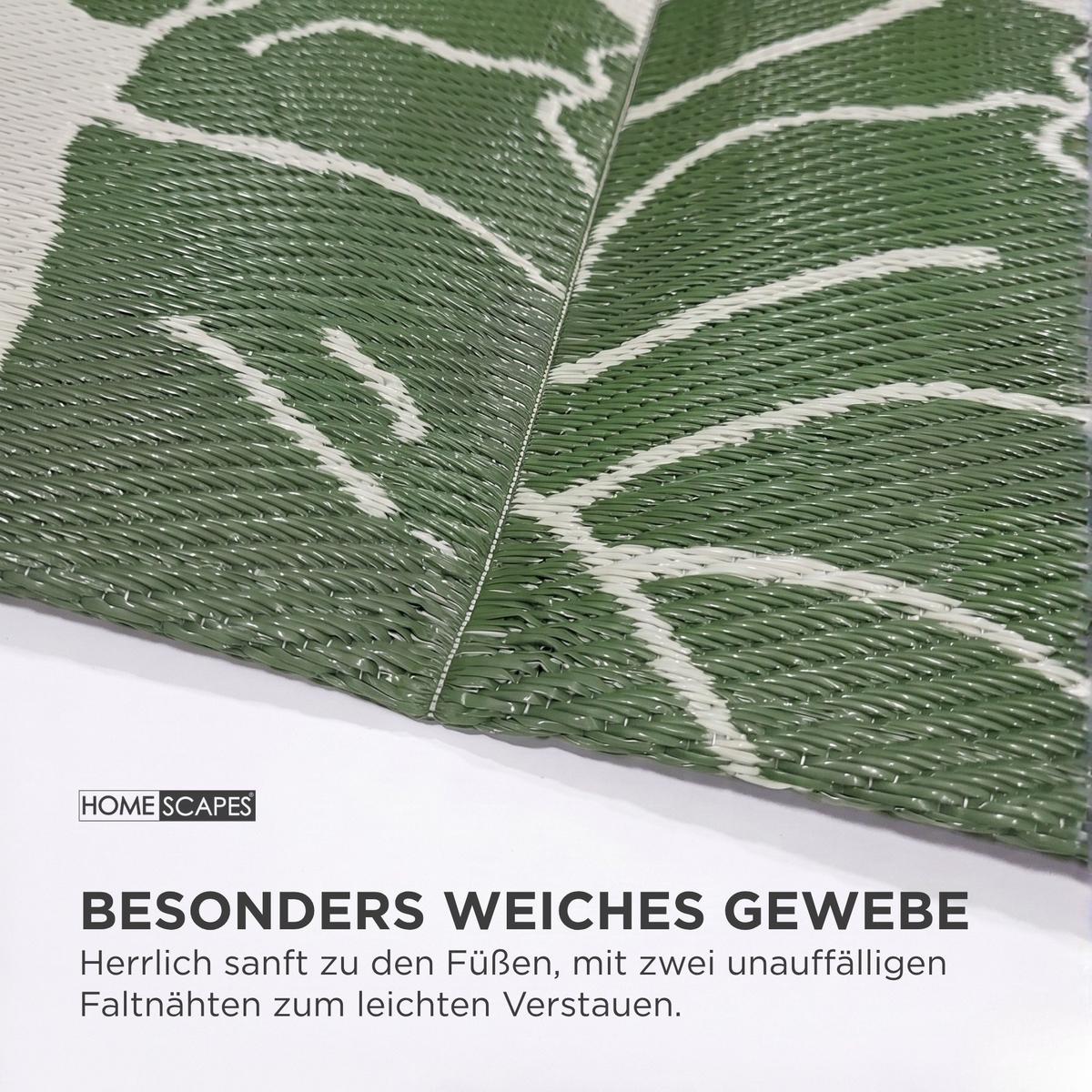 OUTDOORTEPPICH Ada, floral gemustert 240/300 cm - Dunkelgrün, Kunststoff (240/300cm) - Homescapes