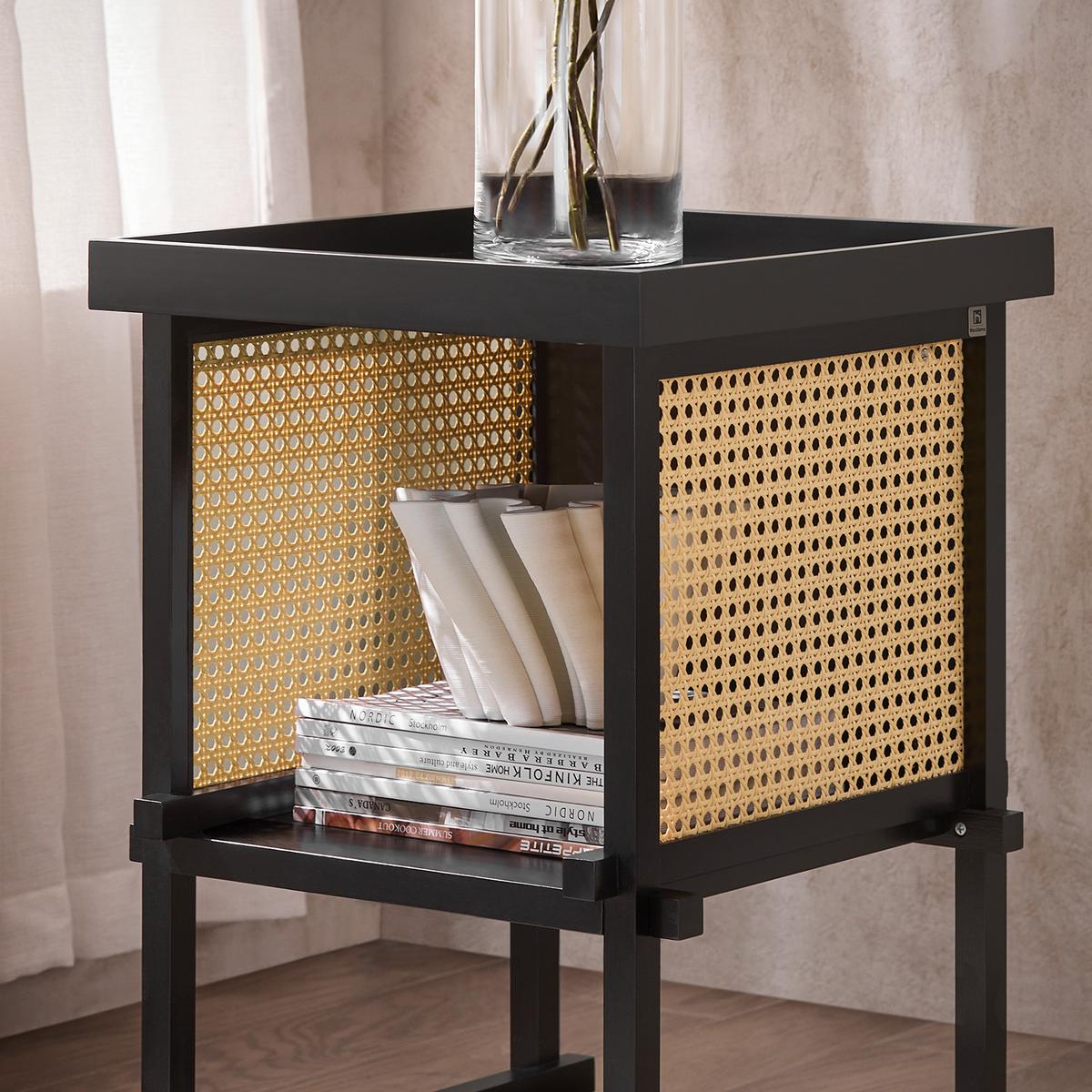 BEISTELLTISCH Schwarz - Schwarz, Holz (40/40/60cm) - SoBuy