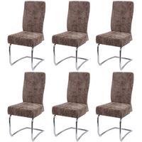 ESSZIMMERSTUHL Braun 6er-Set - Braun, Textil (46/105/60cm) - MCW