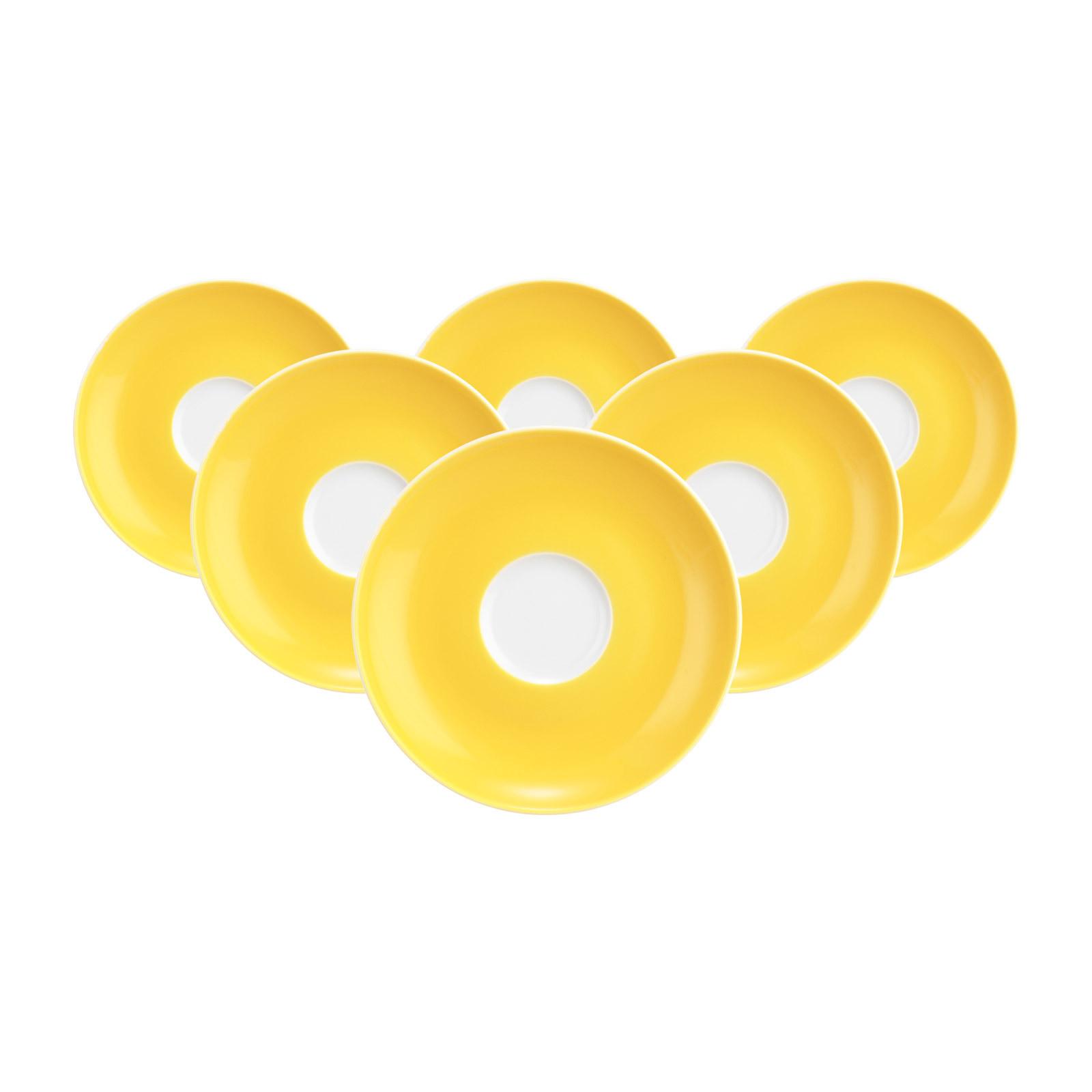ESPRESSOUNTERTASSEN Liberty Pure Colors Yellow Glow ø 12 cm 6er Set - Gelb, Keramik (12cm) - Seltmann Weiden