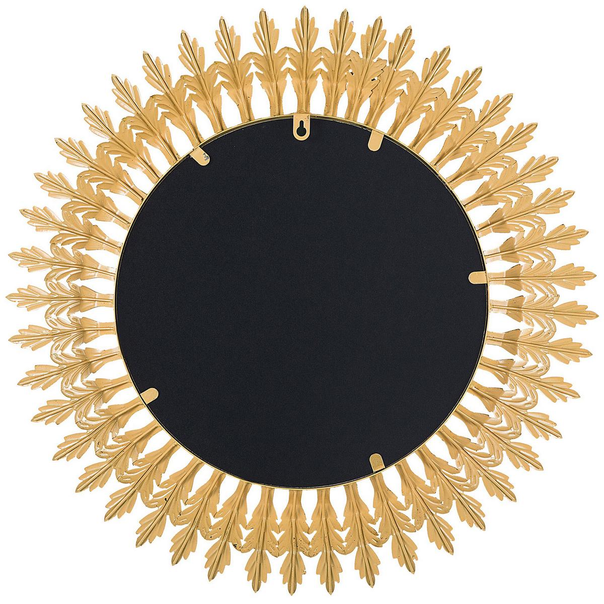 WANDSPIEGEL gold rund 60 cm Vorey - Goldfarben, Metall (60/60/4cm) - Beliani
