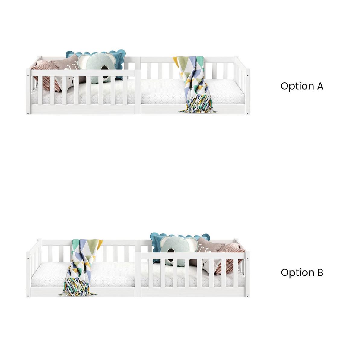 BODENBETT GUSTAVO 90x190 cm weiß - Weiß, Holz (90/190cm) - IDIMEX