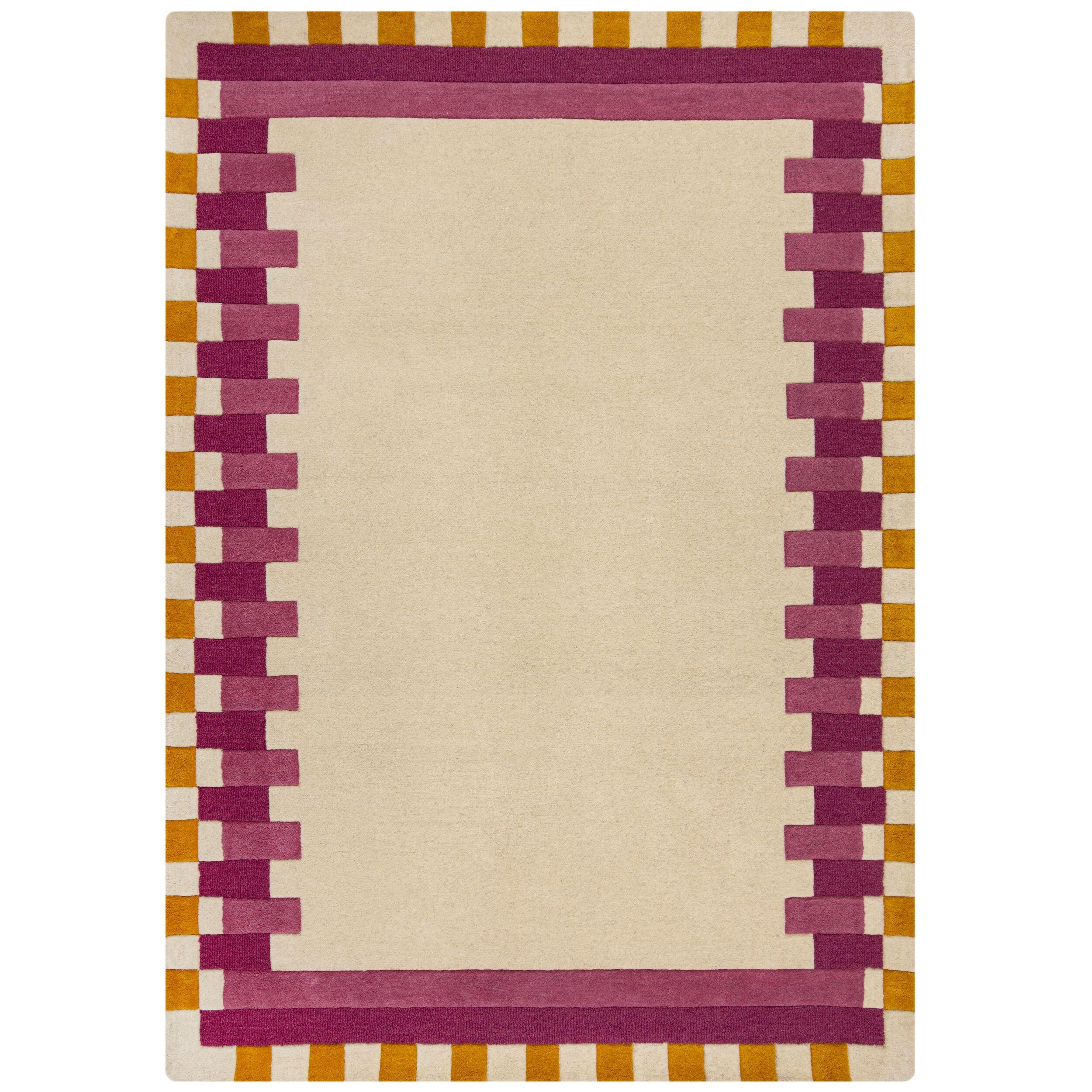 WOLLTEPPICH WENSUM, geometrisch, Rosa-Gelb, 200 x 290 cm - Rosa, Textil (290/200cm) - KADIMA DESIGN