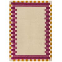 WOLLTEPPICH WENSUM, geometrisch, Rosa-Gelb, 200 x 290 cm - Rosa, Textil (290/200cm) - KADIMA DESIGN