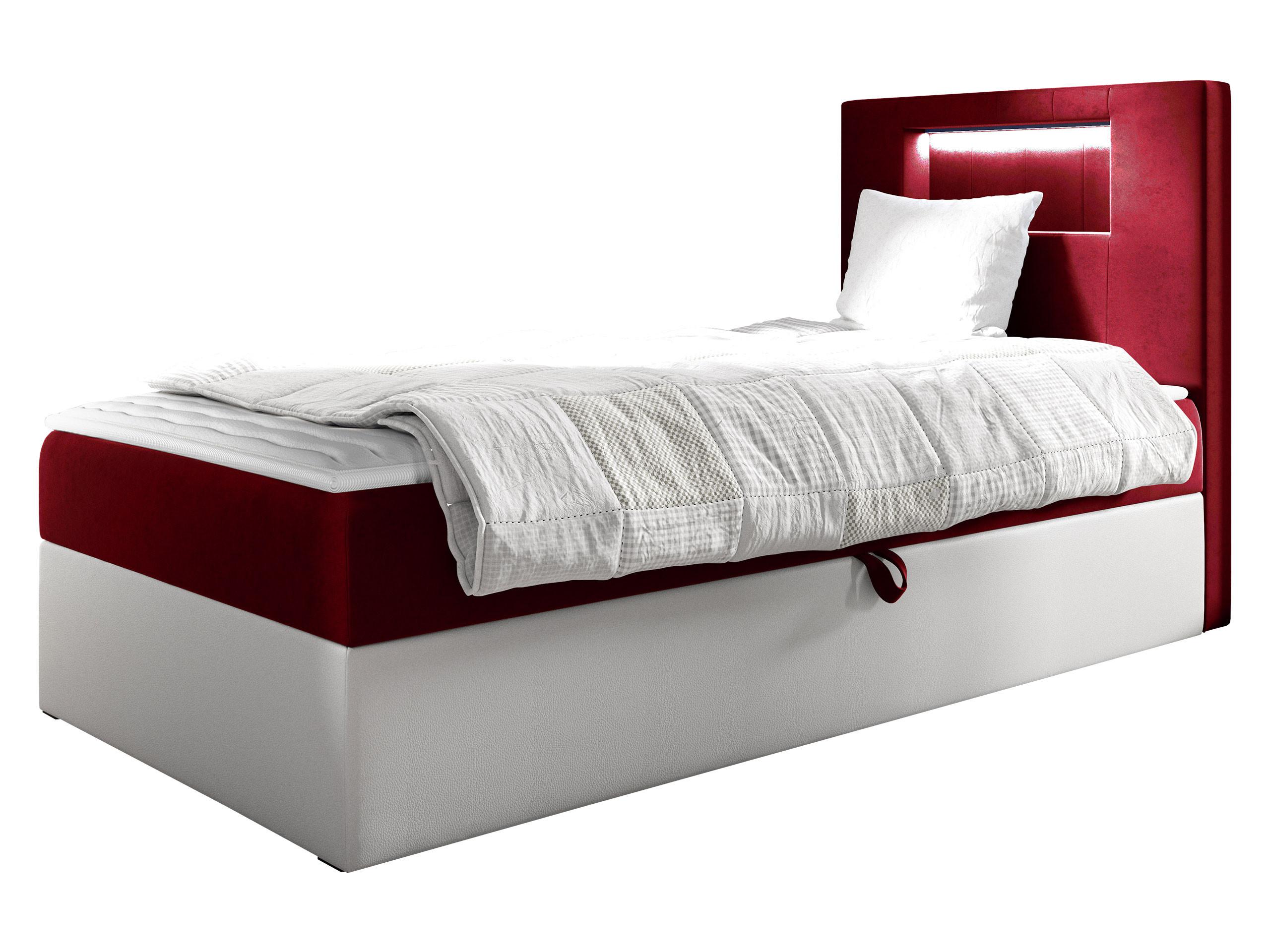 BOXBETT Gold Junior 1, Seite zum Öffnen des Bettkastens: Rechts - H3 - Rot/Weiß, Holz (90/200cm) - MIRJAN24