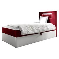 BOXBETT Gold Junior 1, Seite zum Öffnen des Bettkastens: Rechts - H3 - Rot/Weiß, Holz (90/200cm) - MIRJAN24