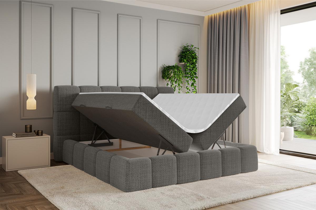 BOXBETT - AURI-H4 - 200x200 Grau Aragon - Graubraun, Holzwerkstoff (200/200cm) - ALTDECOR