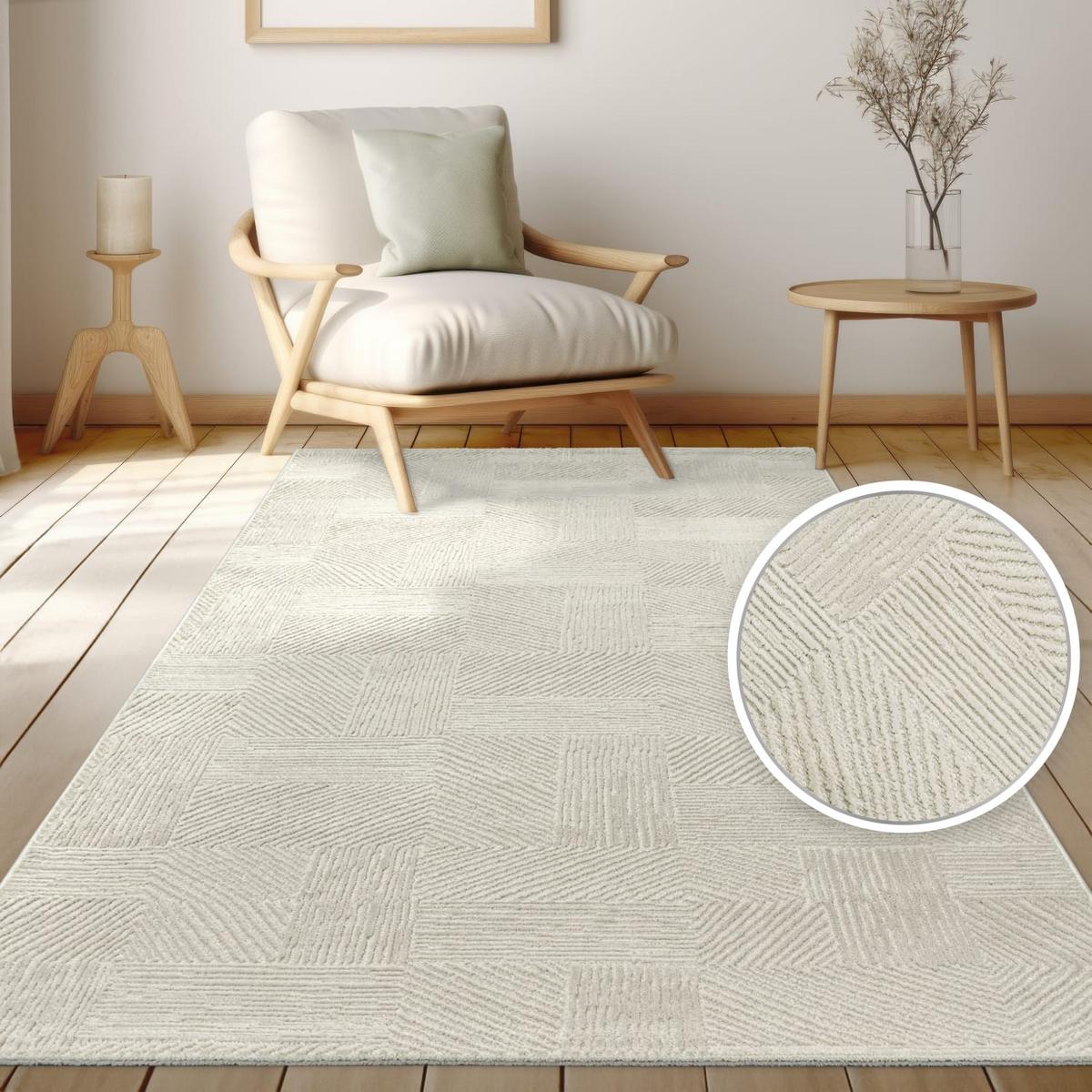 KURZFLORTEPPICH, einfarbig, aus Polypropylen, Florhöhe 9 mm, Creme, 200 x 280 cm - Creme, Textil (280/200cm) - KADIMA DESIGN