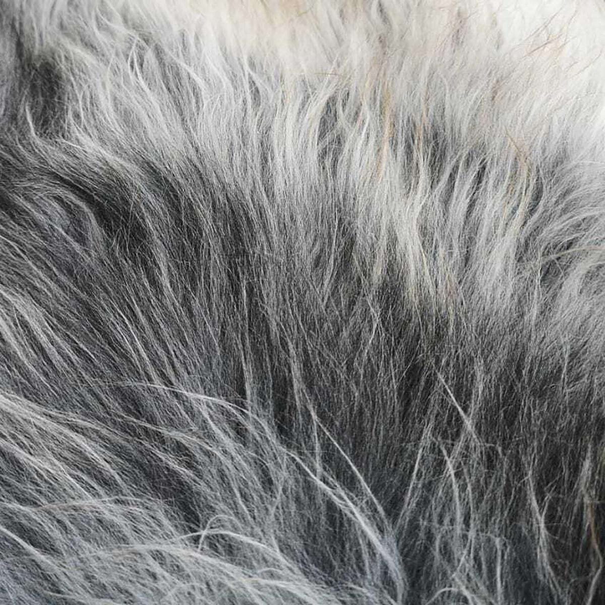 LAMMFELL Schnuckenfell Naturfarbe Langwolle Schwedisch ca. 120 cm - Weiß/Braun, Fell (60/120cm) - Provellus