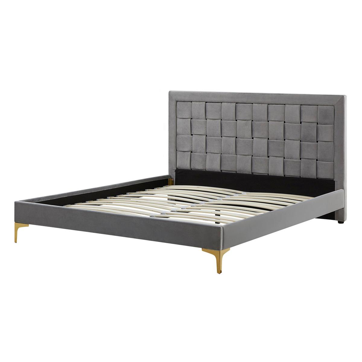 DOPPELBETT 140/200cm Grau Limoux - Grau, Textil (140/200cm) - Beliani