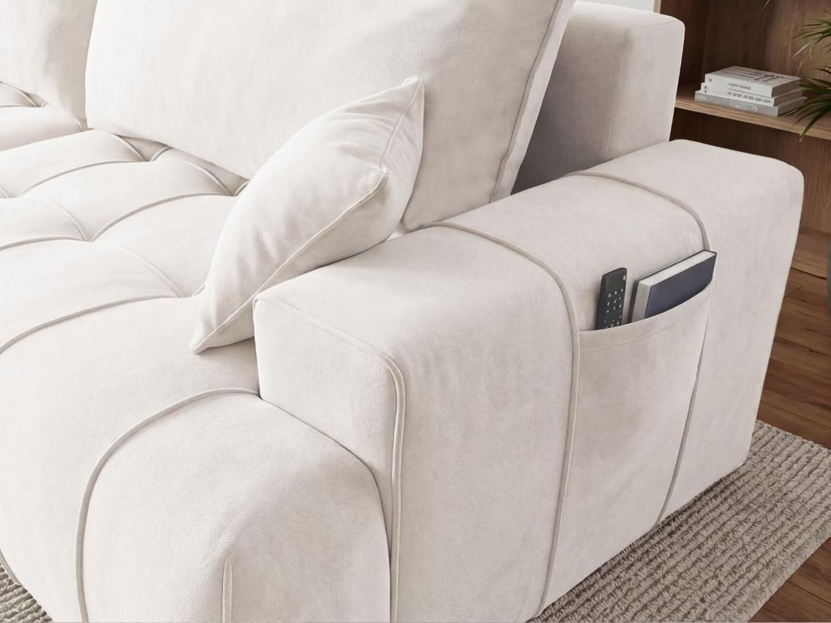 ECKSOFA Tulio Creme Links - Creme, Holz/Textil (270/165cm) - Graingold