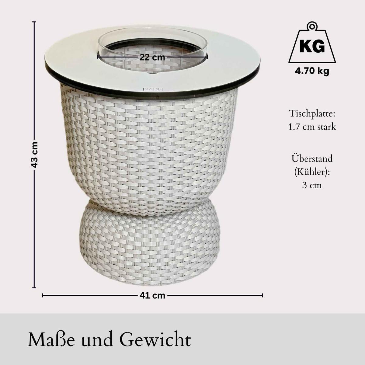 3-IN-1 LOUNGETISCH MIT ACRYL-KÜHLER Paris Schwarz 43 cm - Schwarz, Kunststoff (41/41/43cm) - COOTAB Cooler Table