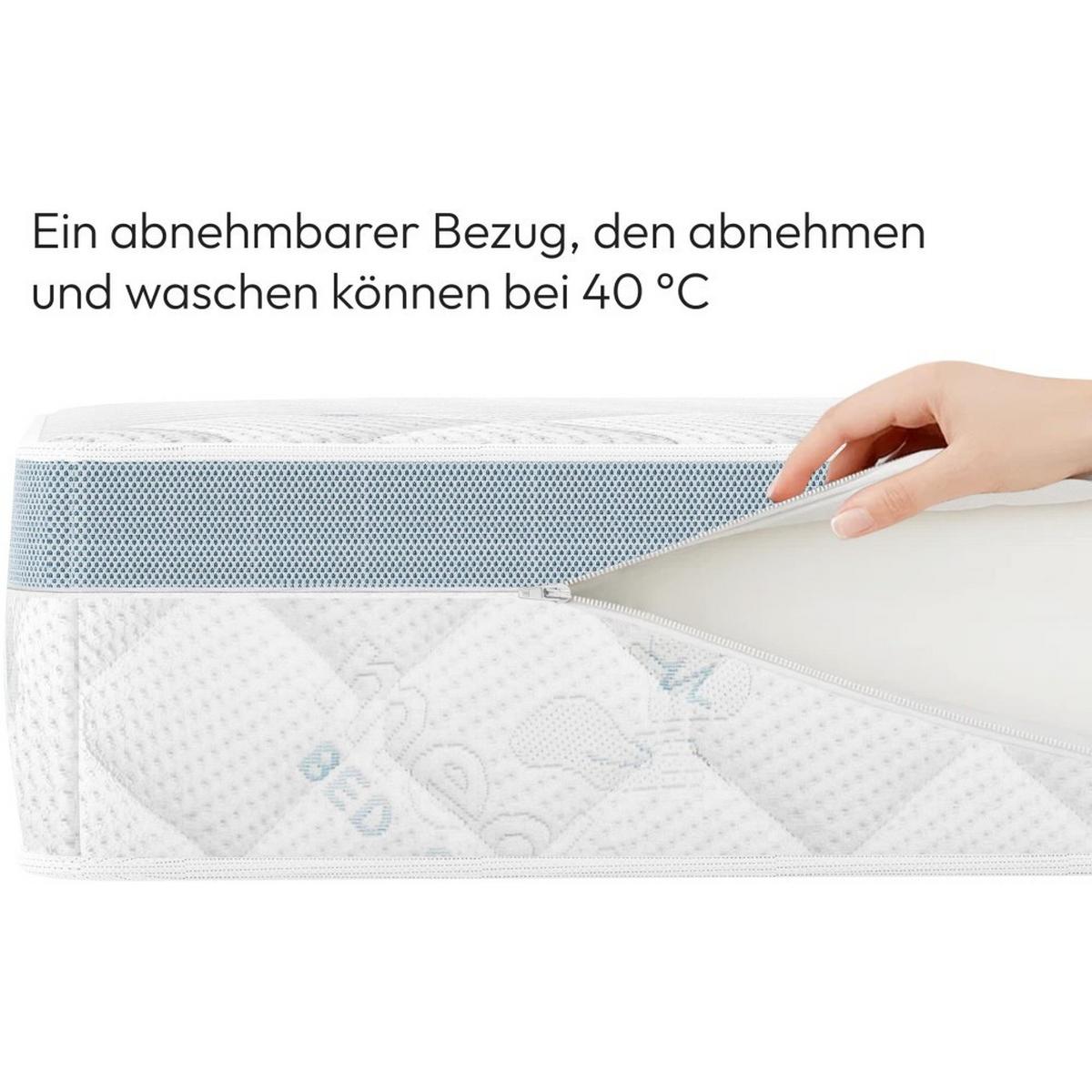 WENDEMATRATZE Mediro Care 21 cm,7-Zone, mit Visco-Schaum, H2/H3, 140x200 - Weiß, Textil (140/200cm) - Beautysofa