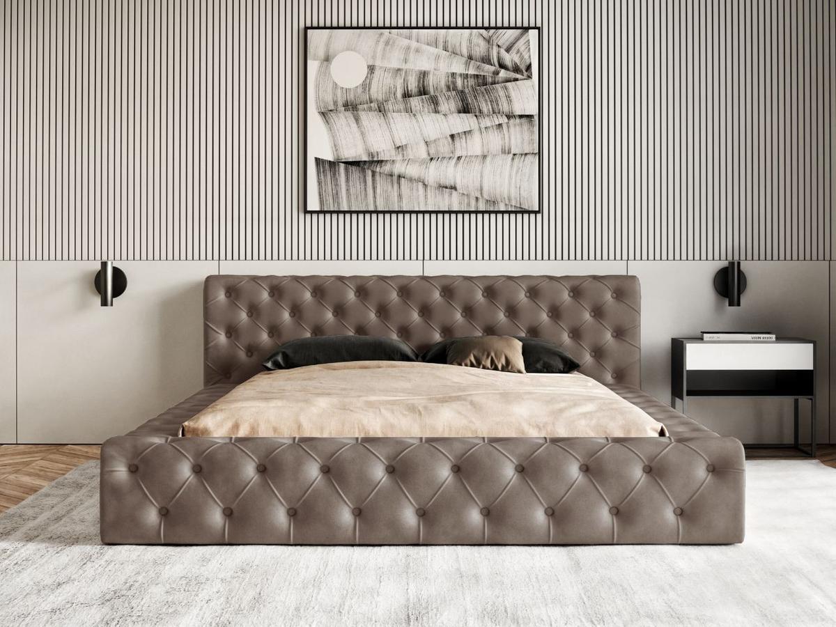 POLSTERBETT Palini 180x200 Braun - Braun, Textil (180/200cm) - Graingold