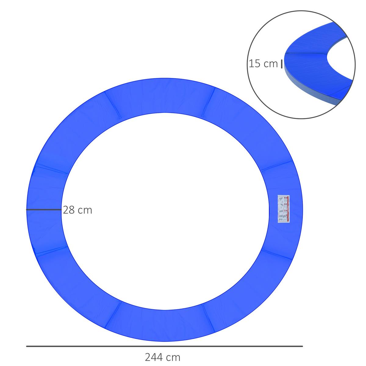 RANDABDECKUNG, PE, Blau, Ø244 cm - Blau, Kunststoff (244/244cm) - HOMCOM