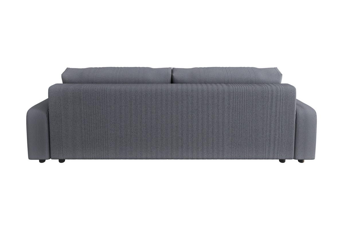 BIGSOFA Emma Grau Cord - Schwarz/Grau, Holz/Kunststoff (234/78/122cm) - S-Style Möbel