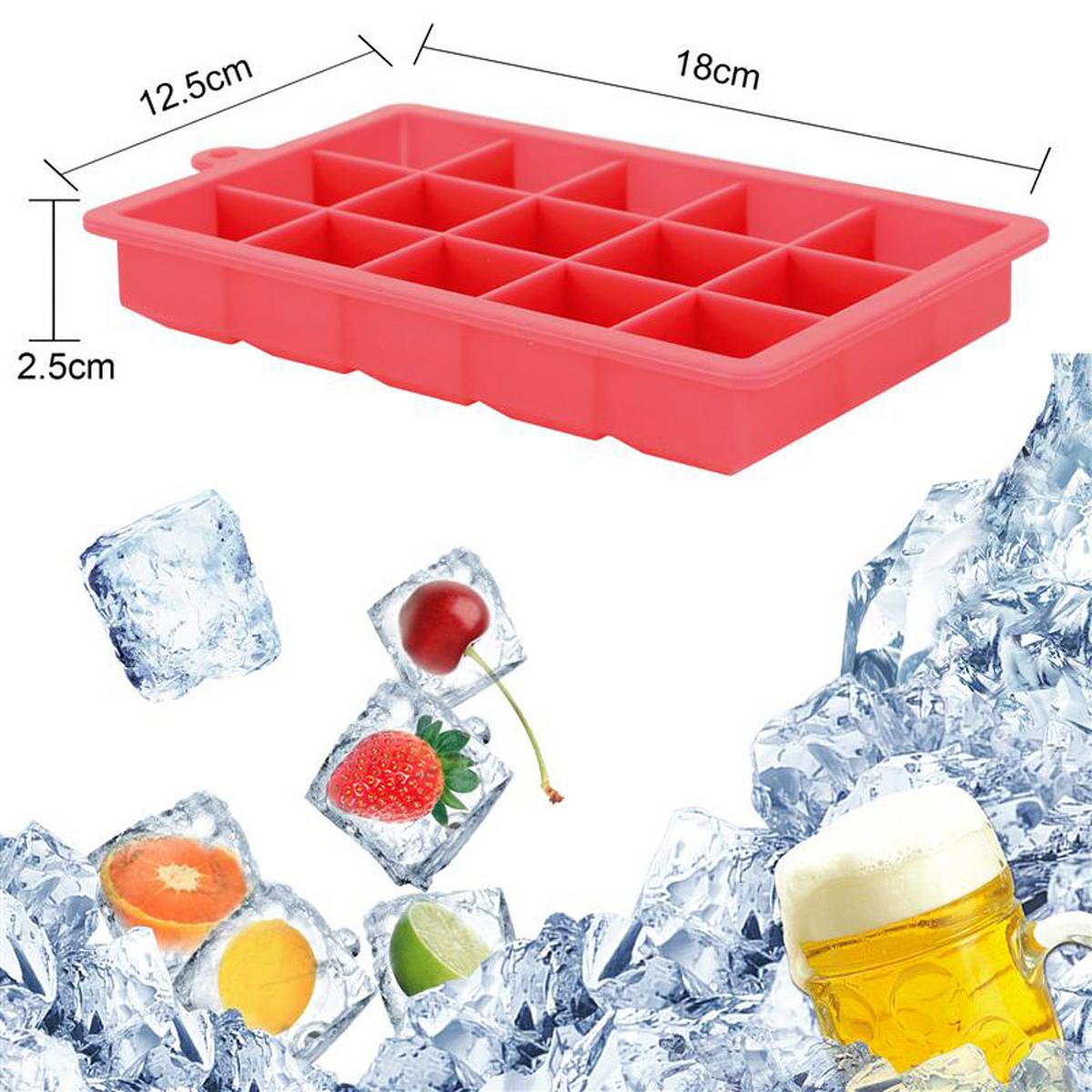 EISWÜRFELFORM 2er Set - Rot, Kunststoff (13/2.5/18cm) - Intirilife