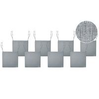 GARTENSTUHLKISSEN 8er-Set Grau meliert 46/46 cm Sassari Premium - Grau, Textil (46/5/46cm) - Beliani