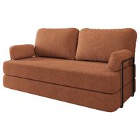 BETTSOFA NIKSI aus Schaumstoff Bucle-Stoff Orange Schlaffunktion - Orange, Textil (170/86/80cm) - MASSENO
