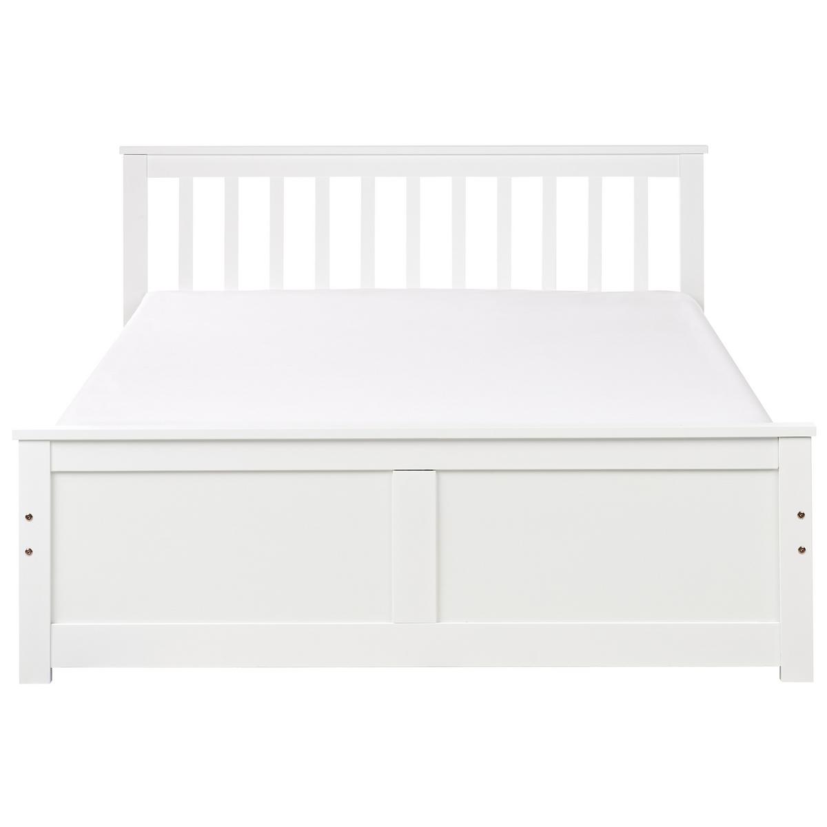 BETT mit Lattenrost 140x200 cm Weiß Olendon - Weiß, Holz (140/200cm) - Beliani