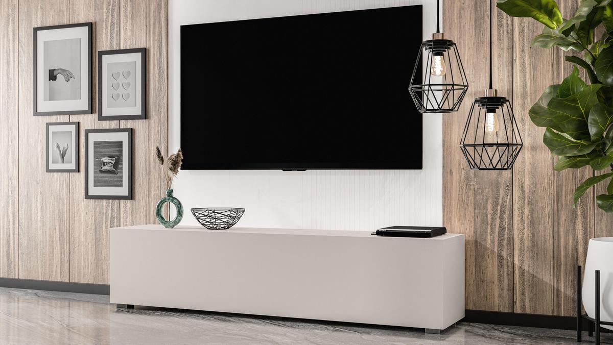 LOWBOARD ZIVOLLI 160 Beige 160/36,5/32 cm – Hängend und Stehend - Beige, Holzwerkstoff/Kunststoff (160/36.5/32cm) - AX Living