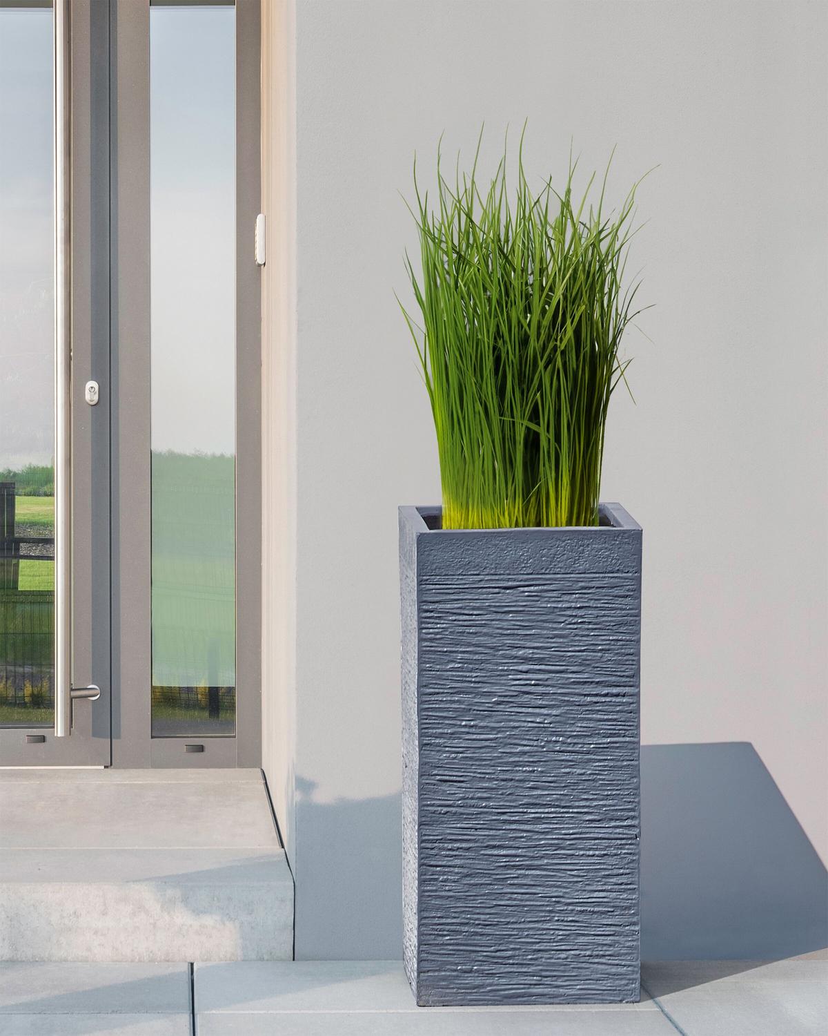 BLUMENTOPF Grau Dion - Grau, Naturmaterialien (70cm) - Beliani