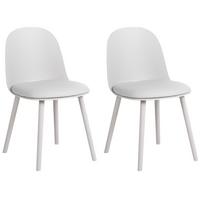 ESSZIMMERSTUHL 2er Set Kunstleder Hellgrau Ankeny - Hellgrau/Grau, Kunststoff (46/80/48cm) - Beliani