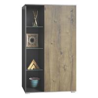 VITRINE Davos Eiche Ribbeck - Alteiche, Holzwerkstoff (71.5/134/35cm) - Vladon