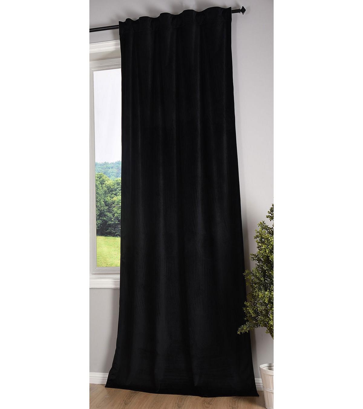 VORHANG MILANO HxB 235x135 cm Schwarz - Schwarz, Textil (135/235cm) - Gardinenbox