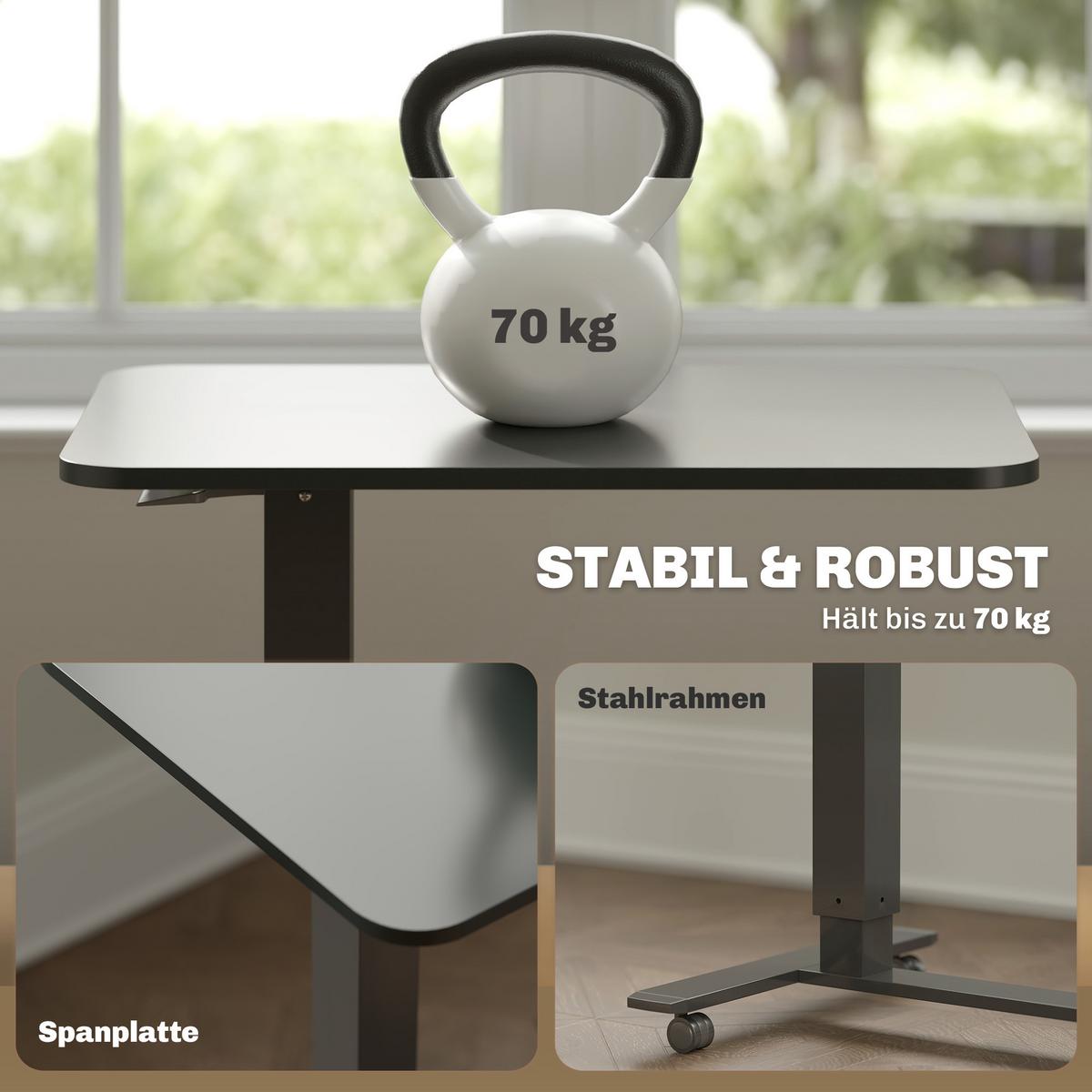 SCHREIBTISCH Spanplatte Stahl Schwarz - Schwarz, Holzwerkstoff/Metall (65/48/110cm) - HOMCOM