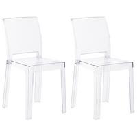 ESSZIMMERSTUHL 2er Set Transparent Westbridge - Transparent, Kunststoff (40/82/45cm) - Beliani