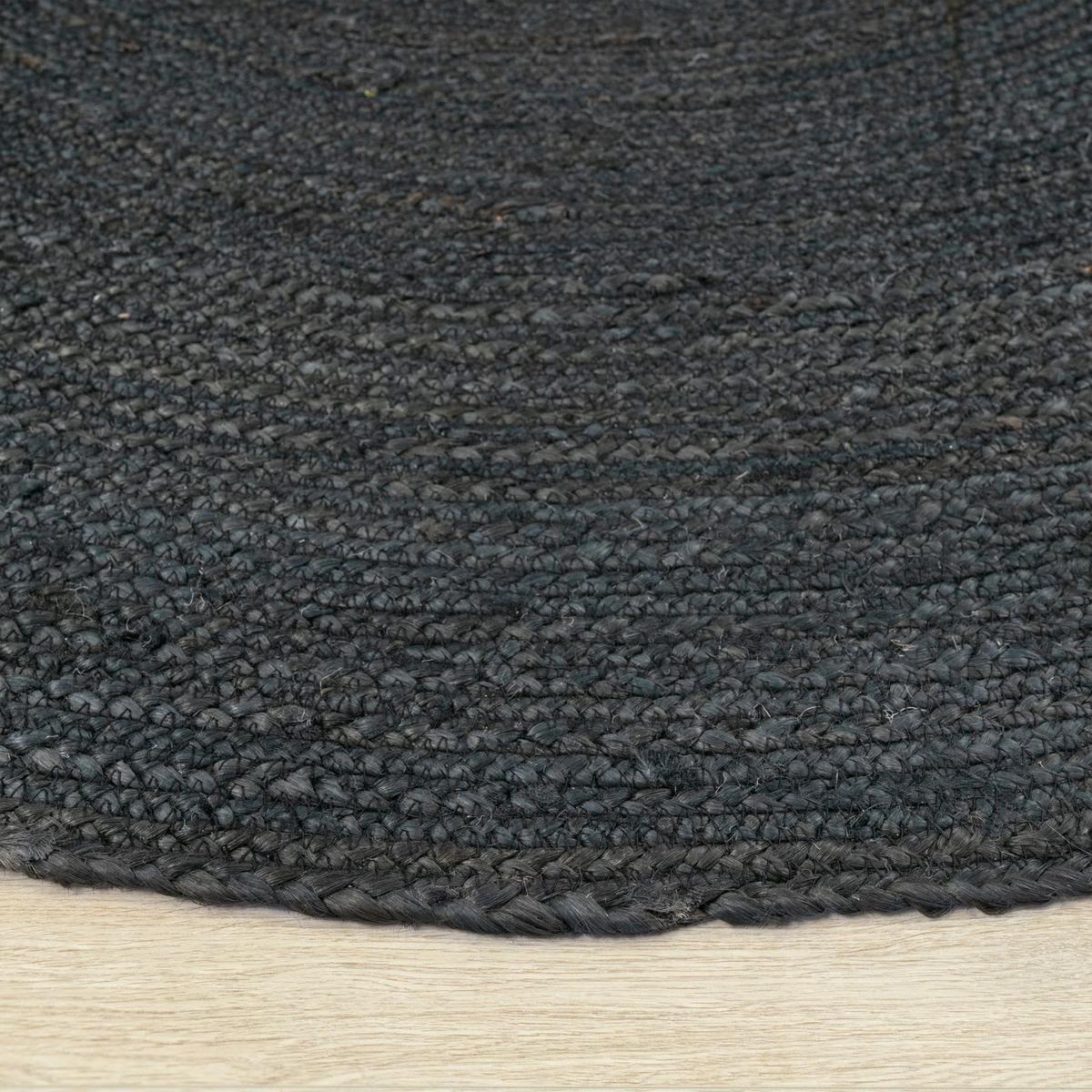 FLACHWEBETEPPICH Cutout Anthrazit Ø 80 cm - Anthrazit, Naturmaterialien (80/80cm) - TT Home
