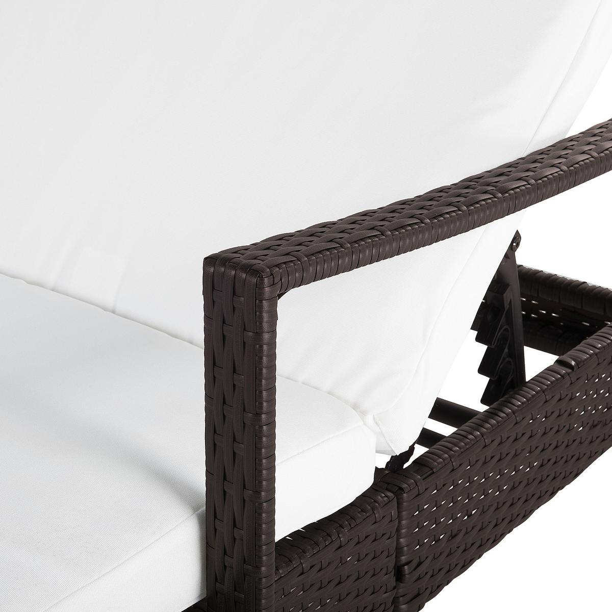 GARTENLIEGE braun Vasto - Braun, Kunststoff (63/96/158cm) - Beliani