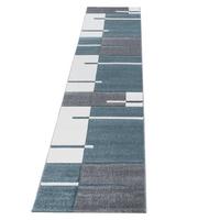 KURZFLORTEPPICH LATEMAR, kariert, Blau, 80 x 300 cm - Blau, Textil (300/80cm) - KADIMA DESIGN
