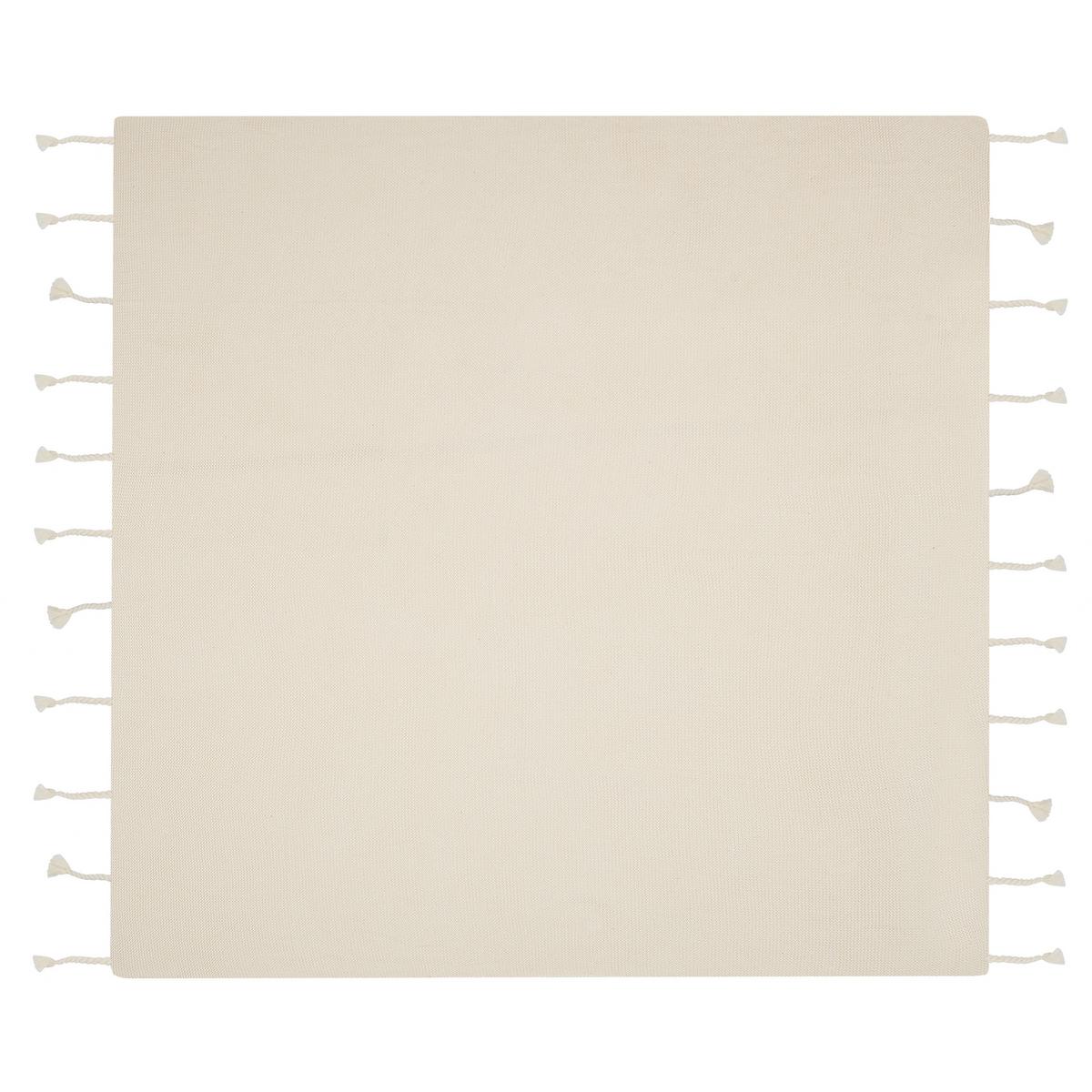 DECKE Beige Nazilli 150/125 cm - Beige, Naturmaterialien/Textil (125/150cm) - Beliani