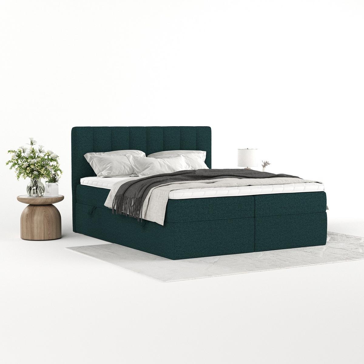 BOXBETT Bari 160/200 cm Grün im Riva Stoff - Grün, Holz/Holzwerkstoff (160/200cm) - AltaBeds