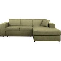 ECKSCHLAFSOFA mit Schlaffunktion Pedro L hellgrün rechts - Schwarz/Hellgrün, Kunststoff/Textil (267/160cm) - Beautysofa