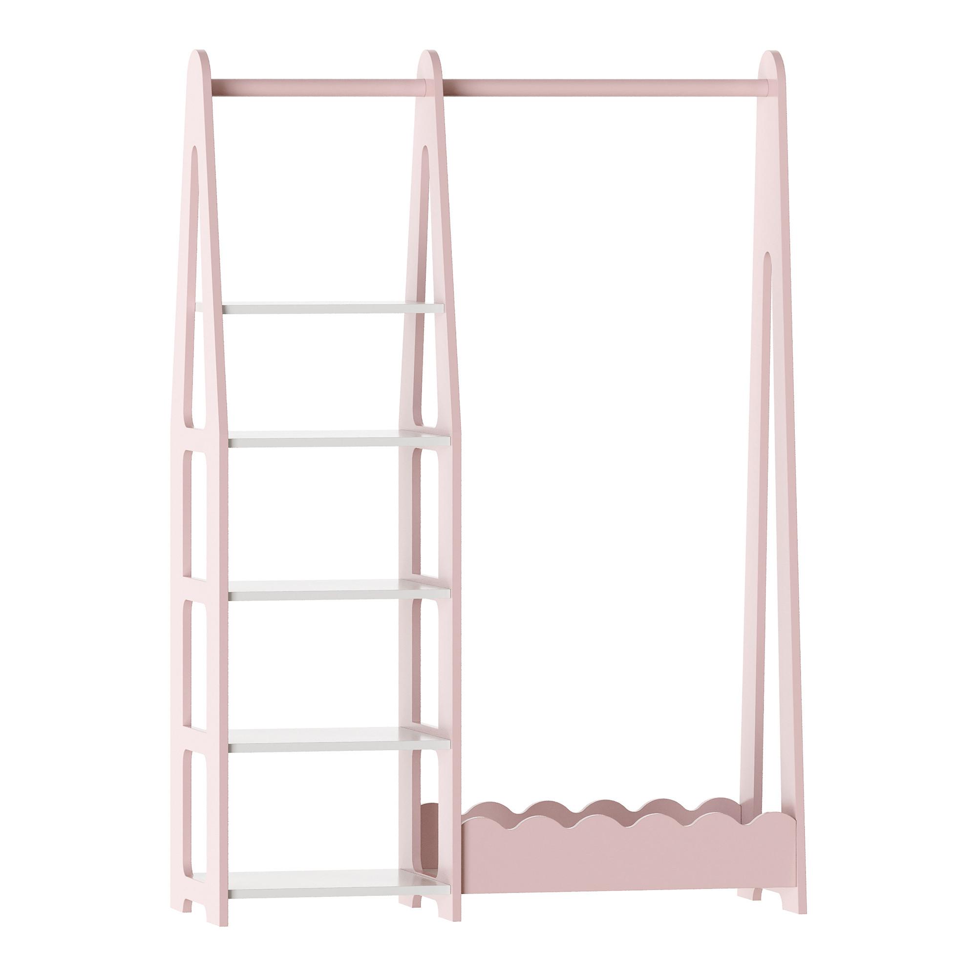 KINDERGARDEROBE Vestnes - Rosa/Weiß, Holzwerkstoff (77/114/30cm) - [en.casa]