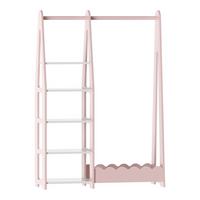 KINDERGARDEROBE Vestnes - Rosa/Weiß, Holzwerkstoff (77/114/30cm) - [en.casa]